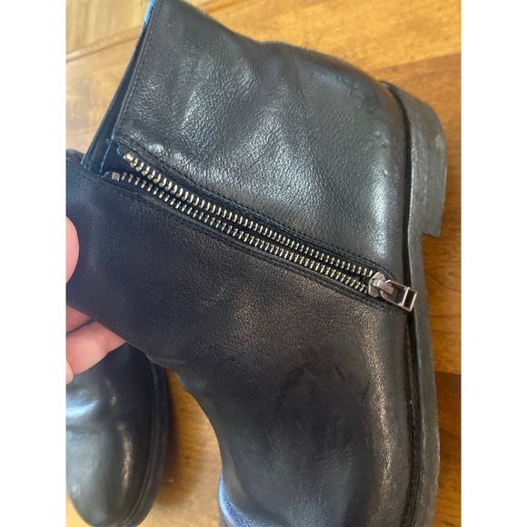 Untamed Street Black Italian Leather Ankle Boots Side Zip Made Italy EU47 US14 main image 11